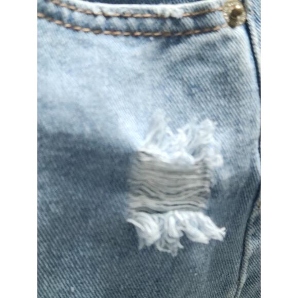 Denim Blvd Distressed Jean Mini Skirt Women's NWOT Belted - Picture 6 of 8